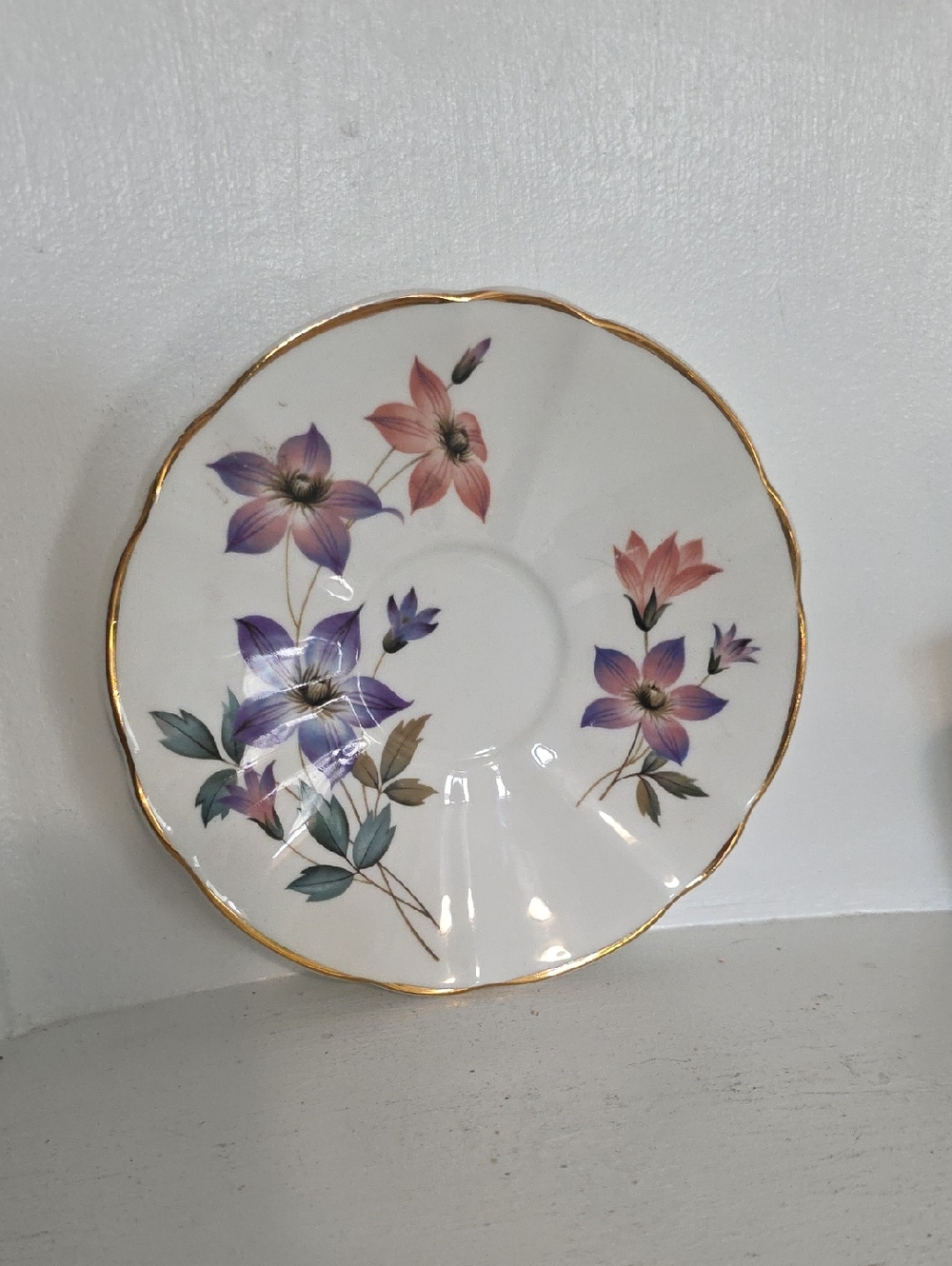 Royal Adderley Fine Bone China teacup & saucer set, featuring a delicate floral - Picture 2 of 7
